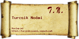 Turcsik Noémi névjegykártya